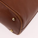 GUCCI Bamboo Hand Bag Leather 2way Brown Gold 000 1274 0290 Auth ep15945-19