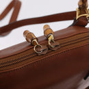 GUCCI Bamboo Hand Bag Leather 2way Brown Gold 000 1274 0290 Auth ep15945-20