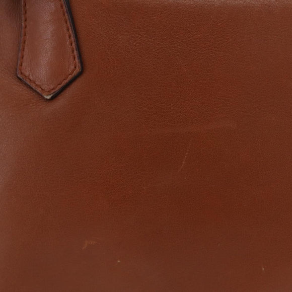 GUCCI Bamboo Hand Bag Leather 2way Brown Gold 000 1274 0290 Auth ep15945