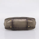 PRADA Hand Bag Leather Khaki Gold Auth ep15951-10