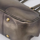 PRADA Hand Bag Leather Khaki Gold Auth ep15951-11