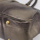 PRADA Hand Bag Leather Khaki Gold Auth ep15951-13