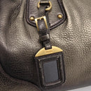 PRADA Hand Bag Leather Khaki Gold Auth ep15951-15