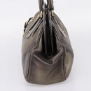 PRADA Hand Bag Leather Khaki Gold Auth ep15951-5