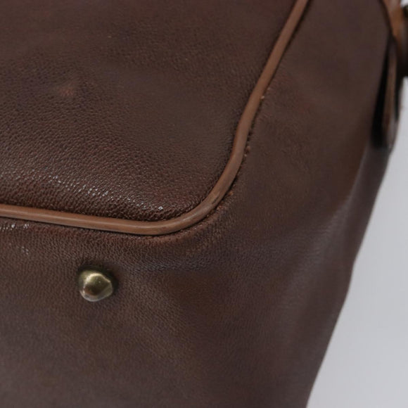 Burberrys Shoulder Bag Leather Brown Gold Auth ep15952
