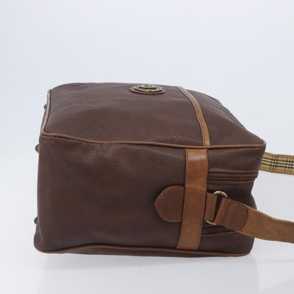 Burberrys Shoulder Bag Leather Brown Gold Auth ep15952