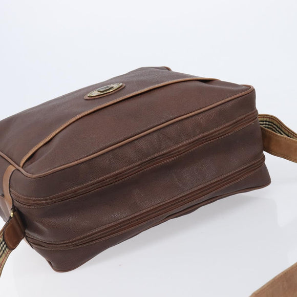 Burberrys Shoulder Bag Leather Brown Gold Auth ep15952