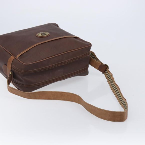 Burberrys Shoulder Bag Leather Brown Gold Auth ep15952