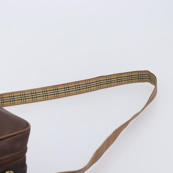 Burberrys Shoulder Bag Leather Brown Gold Auth ep15952