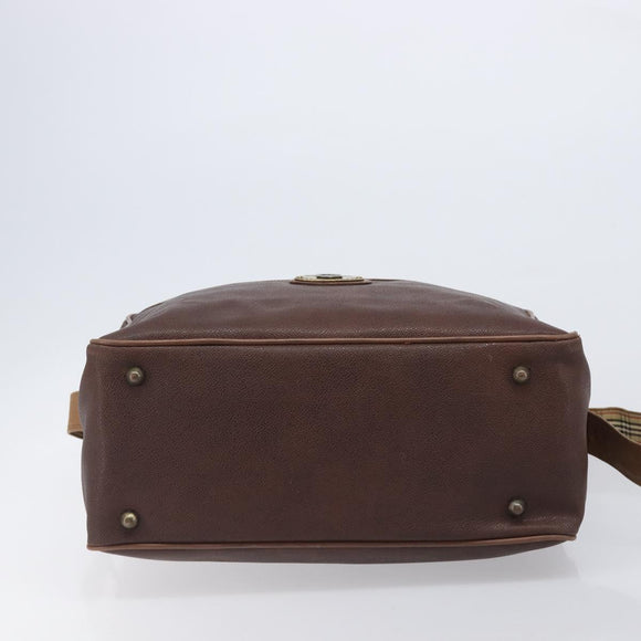 Burberrys Shoulder Bag Leather Brown Gold Auth ep15952
