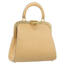 Christian Dior Hand Bag Leather Beige Gold Auth ep15958-1