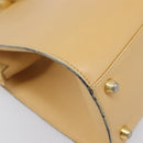 Christian Dior Hand Bag Leather Beige Gold Auth ep15958-15
