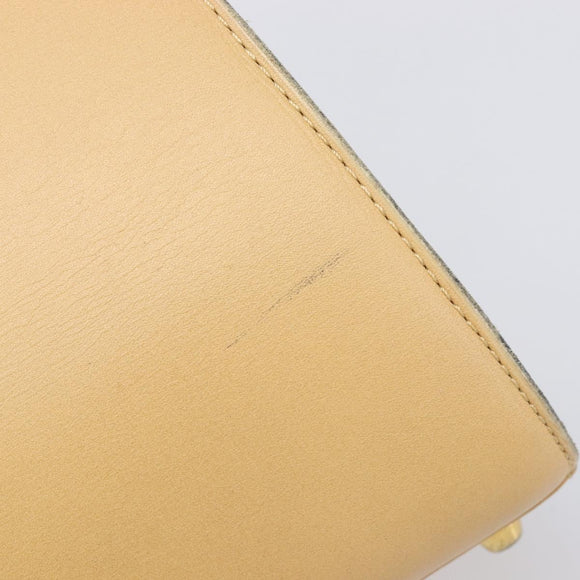 Christian Dior Hand Bag Leather Beige Gold Auth ep15958