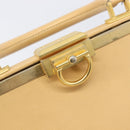 Christian Dior Hand Bag Leather Beige Gold Auth ep15958-11