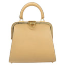 Christian Dior Hand Bag Leather Beige Gold Auth ep15958-13