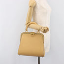 Christian Dior Hand Bag Leather Beige Gold Auth ep15958-24