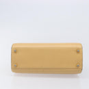 Christian Dior Hand Bag Leather Beige Gold Auth ep15958-5