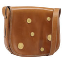 CELINE Shoulder Bag Leather Brown Gold Auth ep15959-1