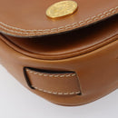 CELINE Shoulder Bag Leather Brown Gold Auth ep15959-16