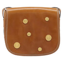 CELINE Shoulder Bag Leather Brown Gold Auth ep15959-13