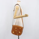 CELINE Shoulder Bag Leather Brown Gold Auth ep15959-28