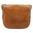 CELINE Shoulder Bag Leather Brown Gold Auth ep15959-2