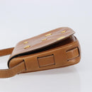 CELINE Shoulder Bag Leather Brown Gold Auth ep15959-4