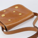 CELINE Shoulder Bag Leather Brown Gold Auth ep15959-6