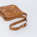 CELINE Shoulder Bag Leather Brown Gold Auth ep15959-7