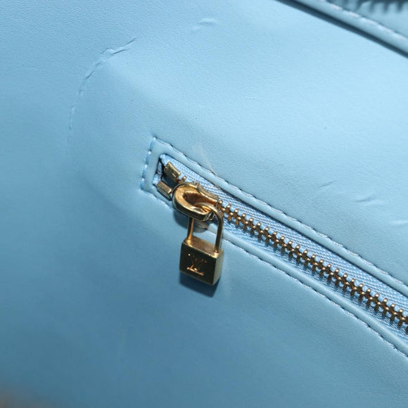 LOUIS VUITTON Monogram Vernis Houston Hand Bag Baby Blue M91005 LV Auth ep15961
