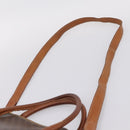 CELINE Macadam Canvas Hand Bag PVC Leather 2way Brown Gold Auth ep15962-15