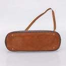 CELINE Macadam Canvas Hand Bag PVC Leather 2way Brown Gold Auth ep15962-5