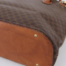 CELINE Macadam Canvas Hand Bag PVC Leather 2way Brown Gold Auth ep15962-16