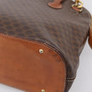 CELINE Macadam Canvas Hand Bag PVC Leather 2way Brown Gold Auth ep15962-18