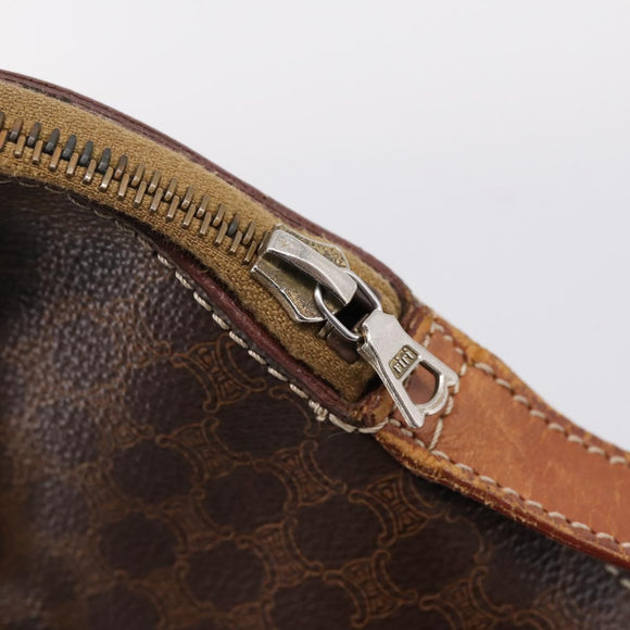 CELINE Macadam Canvas Hand Bag PVC Leather 2way Brown Gold Auth ep15962
