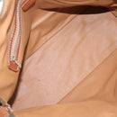 CELINE Macadam Canvas Hand Bag PVC Leather 2way Brown Gold Auth ep15962-11