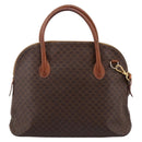 CELINE Macadam Canvas Hand Bag PVC Leather 2way Brown Gold Auth ep15962-2