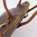 CELINE Macadam Canvas Hand Bag PVC Leather 2way Brown Gold Auth ep15962-6