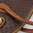 CELINE Macadam Canvas Hand Bag PVC Leather 2way Brown Gold Auth ep15962-8