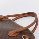 CELINE Macadam Canvas Hand Bag PVC Leather 2way Brown Gold Auth ep15962-14