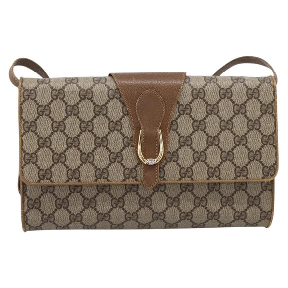 GUCCI GG Supreme Shoulder Bag PVC Beige Gold 94 02 050 Auth ep15966