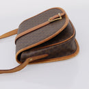 CELINE Macadam Canvas Shoulder Bag PVC Leather Brown Gold Auth ep15969-4