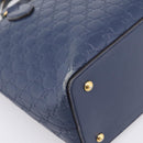 GUCCI GG Canvas Guccissima Hand Bag Leather 2way Blue Gold 428226 Auth ep15971-13