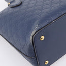 GUCCI GG Canvas Guccissima Hand Bag Leather 2way Blue Gold 428226 Auth ep15971-15