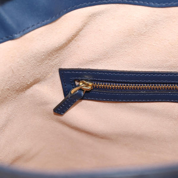 GUCCI GG Canvas Guccissima Hand Bag Leather 2way Blue Gold 428226 Auth ep15971