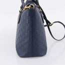 GUCCI GG Canvas Guccissima Hand Bag Leather 2way Blue Gold 428226 Auth ep15971-5