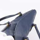 GUCCI GG Canvas Guccissima Hand Bag Leather 2way Blue Gold 428226 Auth ep15971-6