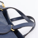GUCCI GG Canvas Guccissima Hand Bag Leather 2way Blue Gold 428226 Auth ep15971-8