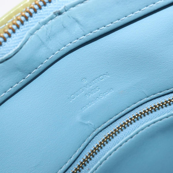 LOUIS VUITTON Monogram Vernis Houston Hand Bag Baby Blue M91005 LV Auth ep15974