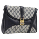 GUCCI GG Supreme Shoulder Bag PVC Navy Gold Auth ep15976-1